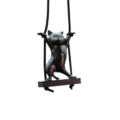 Twisted Waist Cat Car Pendant Car Interior Decoration Supplies Car Pendant Pendant Car Charms Car Supplies Batch (Car hanging) - black-cat