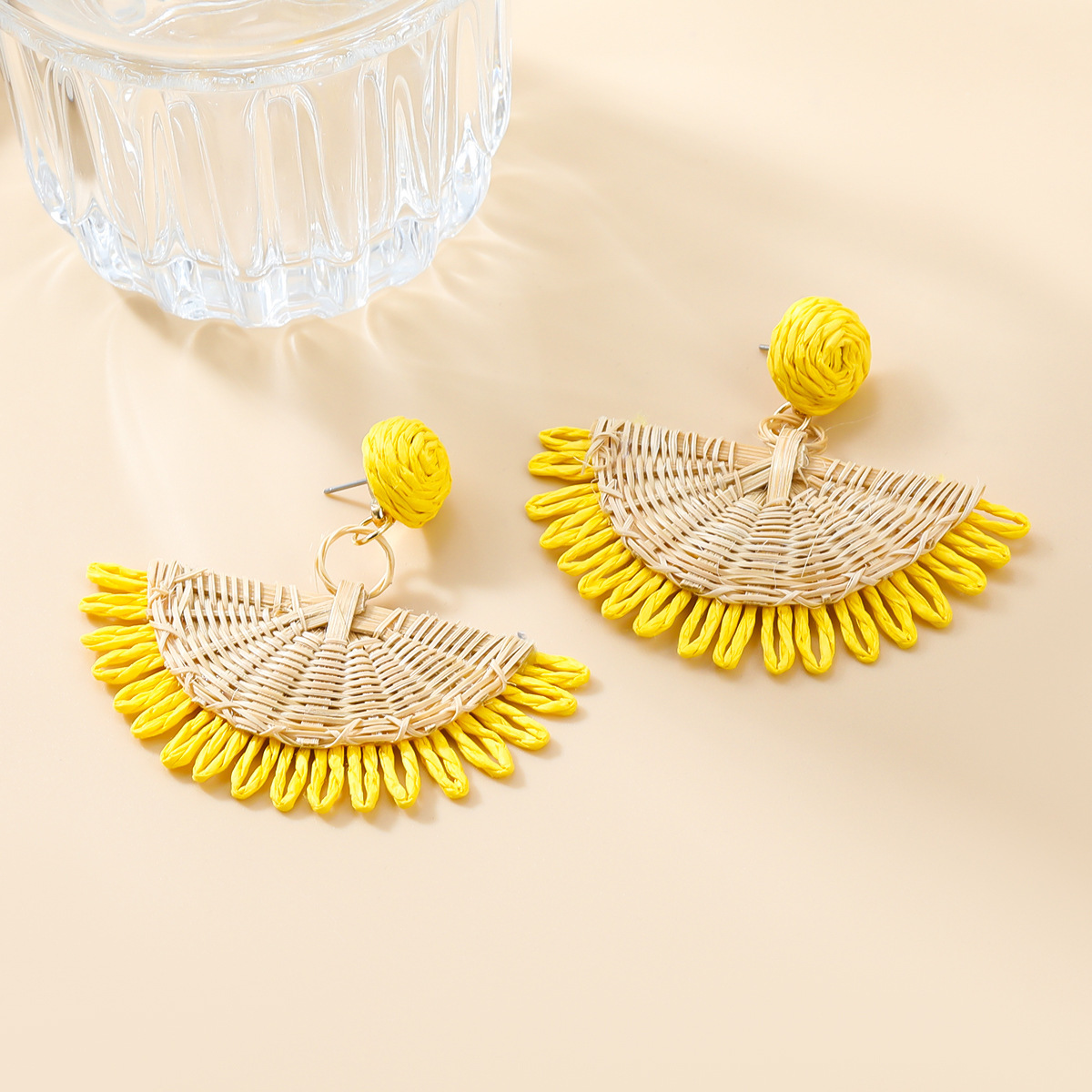 7g Weight 304 Stainless Steel Ear Needle Material Drop Earrings Classification 1 Pair Quantity Holiday, Weekend Occasion raffia Material Geometric Pattern All Seasons Season Women's Gender Braid Design Vacation, Ethnic Style Style 1 Pair Vacation Ethnic Style Geometric Braid Raffia Drop Earrings 8