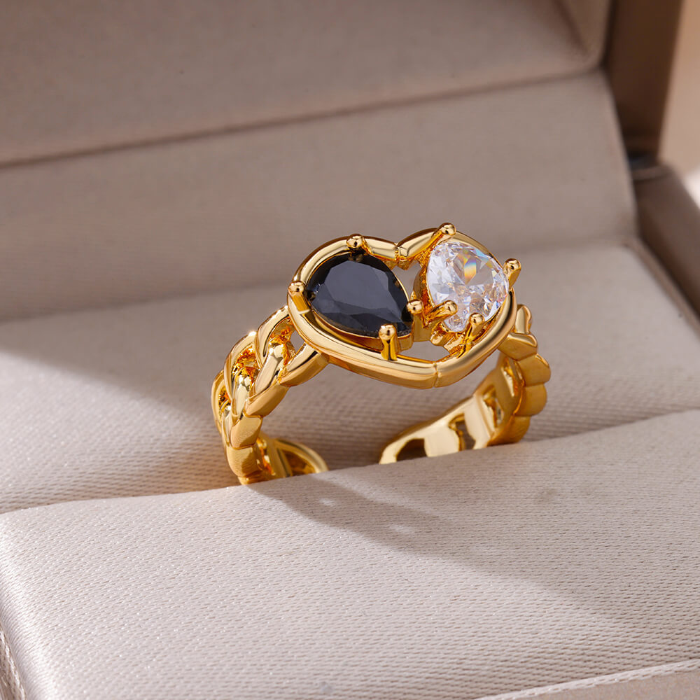 10g Weight Zircon Inlay Material Rings Classification Adjustable Ring Size 1 Piece Quantity Daily Occasion Copper Material Irregular, Heart Shape Pattern All Seasons Season Women's Gender Plating Design Elegant, Simple Style Style Wholesale Jewelry Elegant Simple Style Irregular Heart Shape Copper Zircon Plating Rings 31