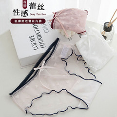 New Japanese Cute Girls' Love Lace Mid-rise Cotton Thigh Sexy Thin Breathable Teenage Underwear Wholesale