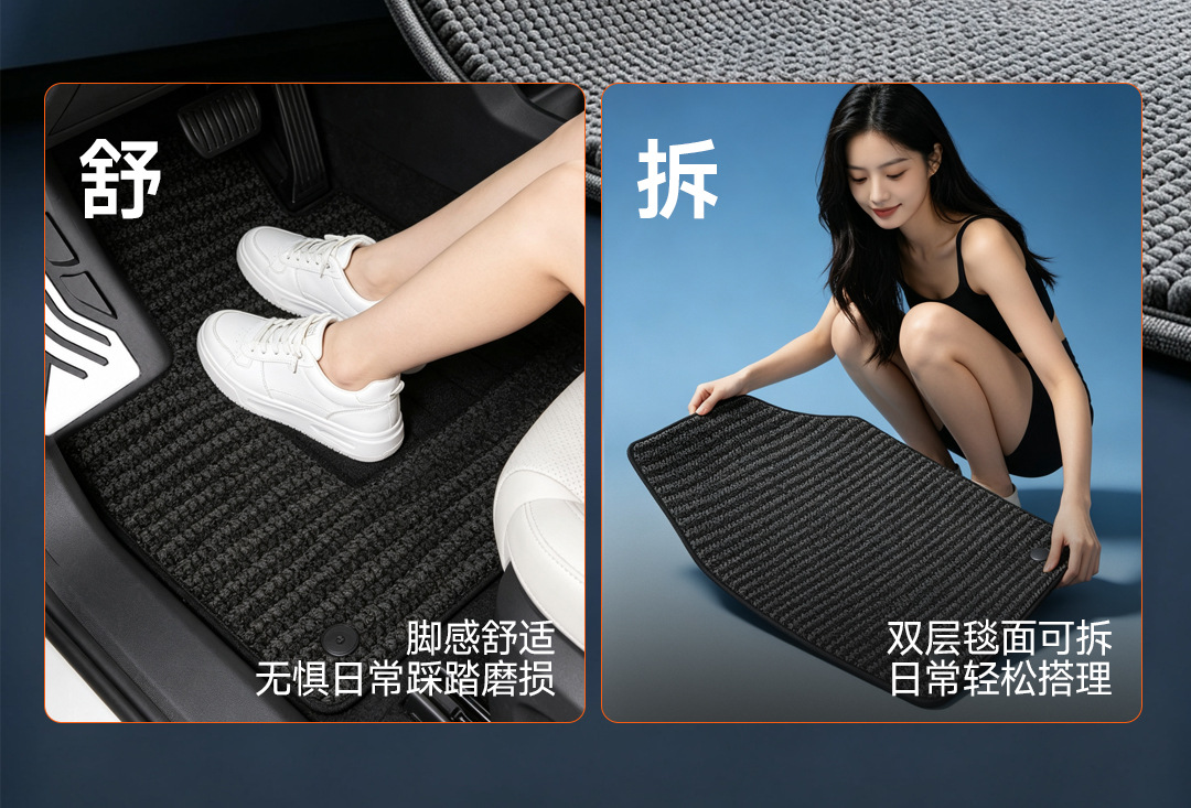Cross-border universal car floor mats, injection-molded, 0 formaldehyde TPE car floor mats, anti-stain, easy to clean, wear-resistant