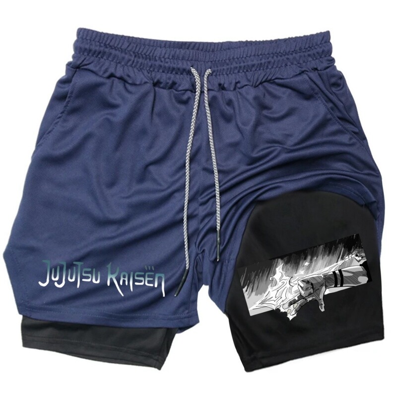 Men's 2-in-1 Sports Fuutsuke Hime Shorts Breathable Casual Quick-Drying Double-Layer Summer Shorts Men's 2-in-1 Sports Fuutsuke Hime Shorts Breathable Casual Quick-Drying Double-Layer Summer Shorts