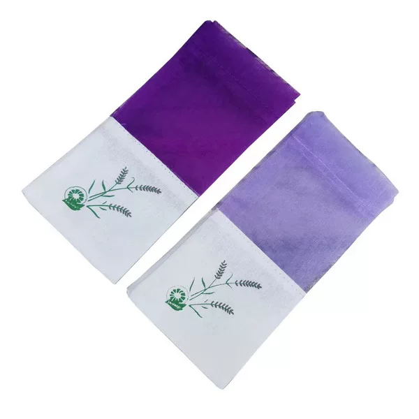 Lavender Sachet with Gauze Patchwork, Car Deodorizer, Wardrobe Fragrance Bag, Cotton Packaging, Empty Bag, Refillable, Gift Box Set