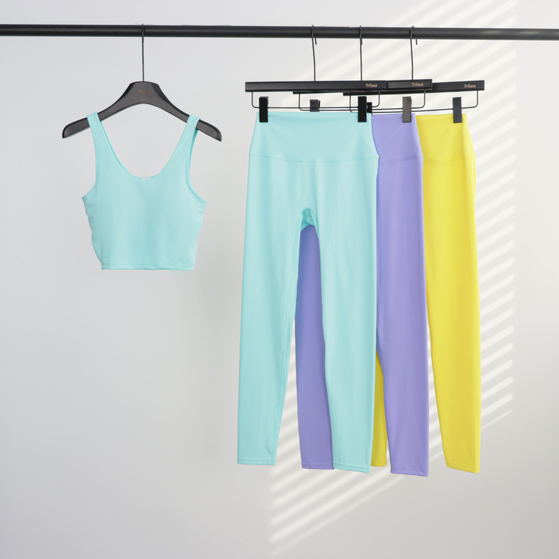 Ld Nine-Point Pants U-Back Vest Set Sports High-Neck Hoodie Jacket Yoga Slim-Fit Yoga Set for Women