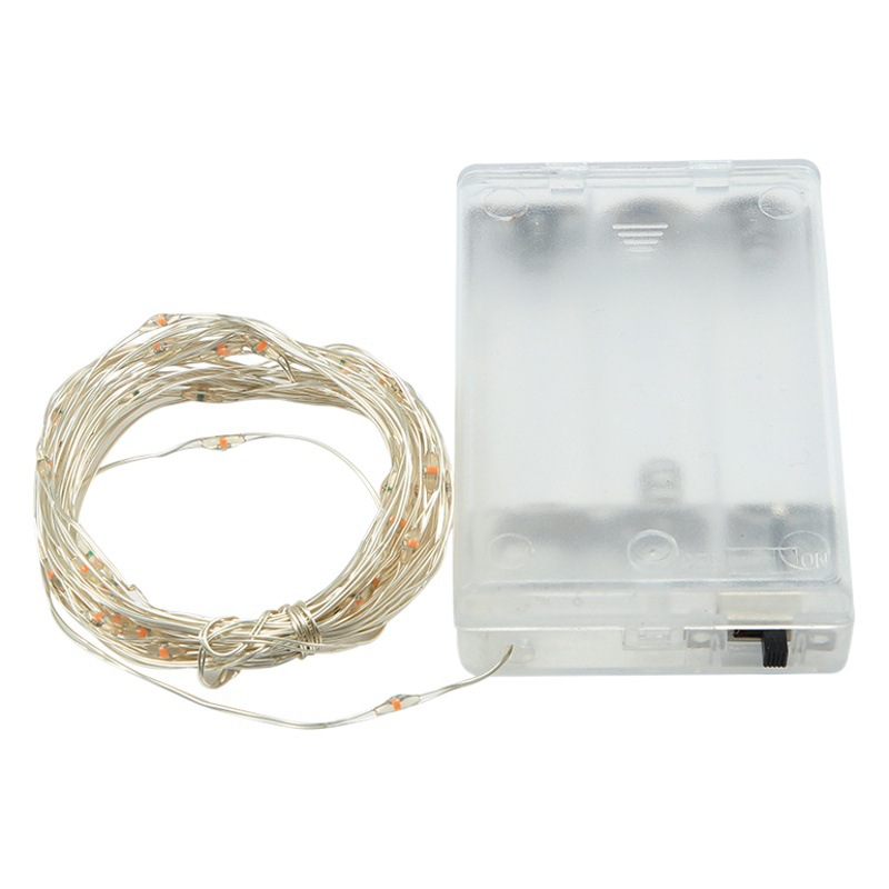 Amazon Cross-border led luz de alambre de cobre modelo de batería No. 5 luces de Navidad luces intermitentes cadena de decoración de bolas de olas al por mayor