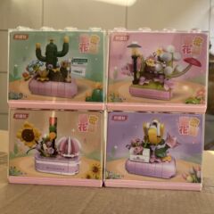熱造社は積み木の秘密の花園の花をつづり合わせてアクリルの箱の子供の益智のDIYの女の子のおもちゃの置物を持ちます。