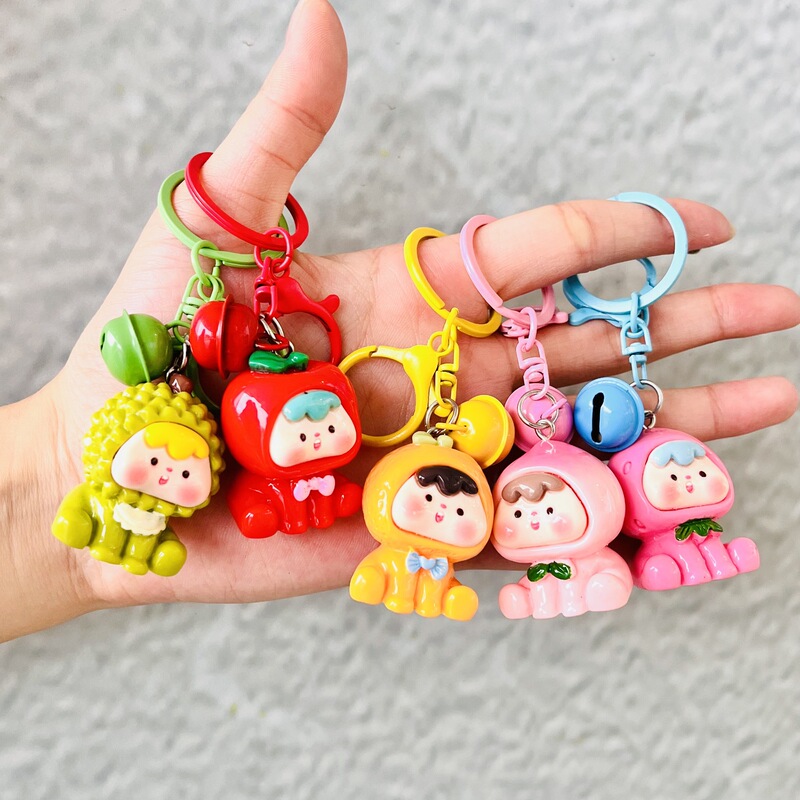 Three-Dimensional Fruit Bell Keychain Blind Bag Girl Heart Jewelry Accessories Bestie Gift Pendant Three-Dimensional Fruit Bell Keychain Blind Bag Girl Heart Jewelry Accessories Bestie Gift Pendant