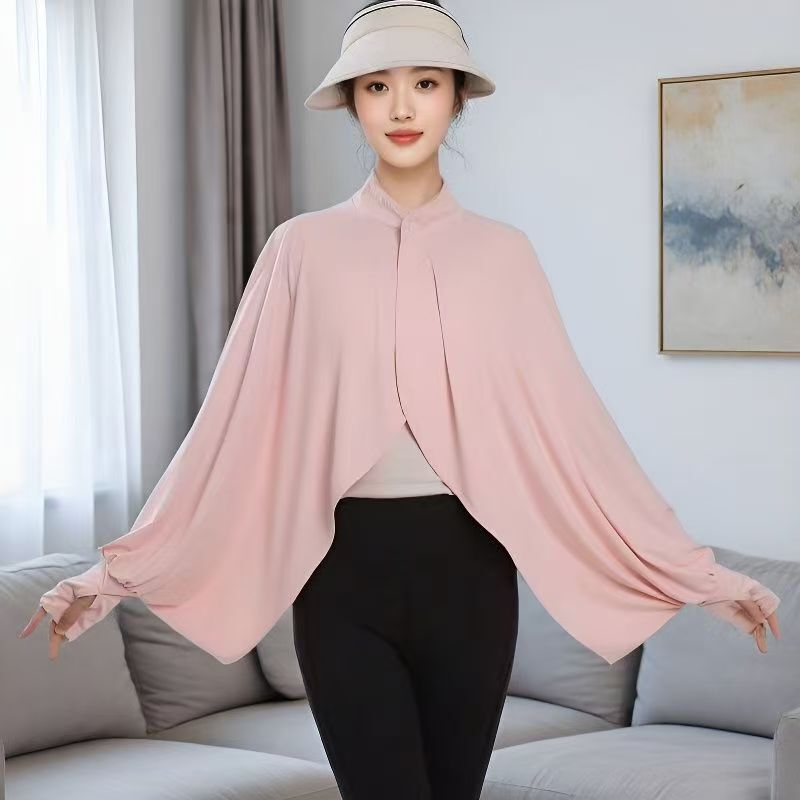 Breathable Shawl for Women, New Anti-Uv Sun Protection Ice Silk Cape, Loose Sun Protection Clothing for Cycling, Summer