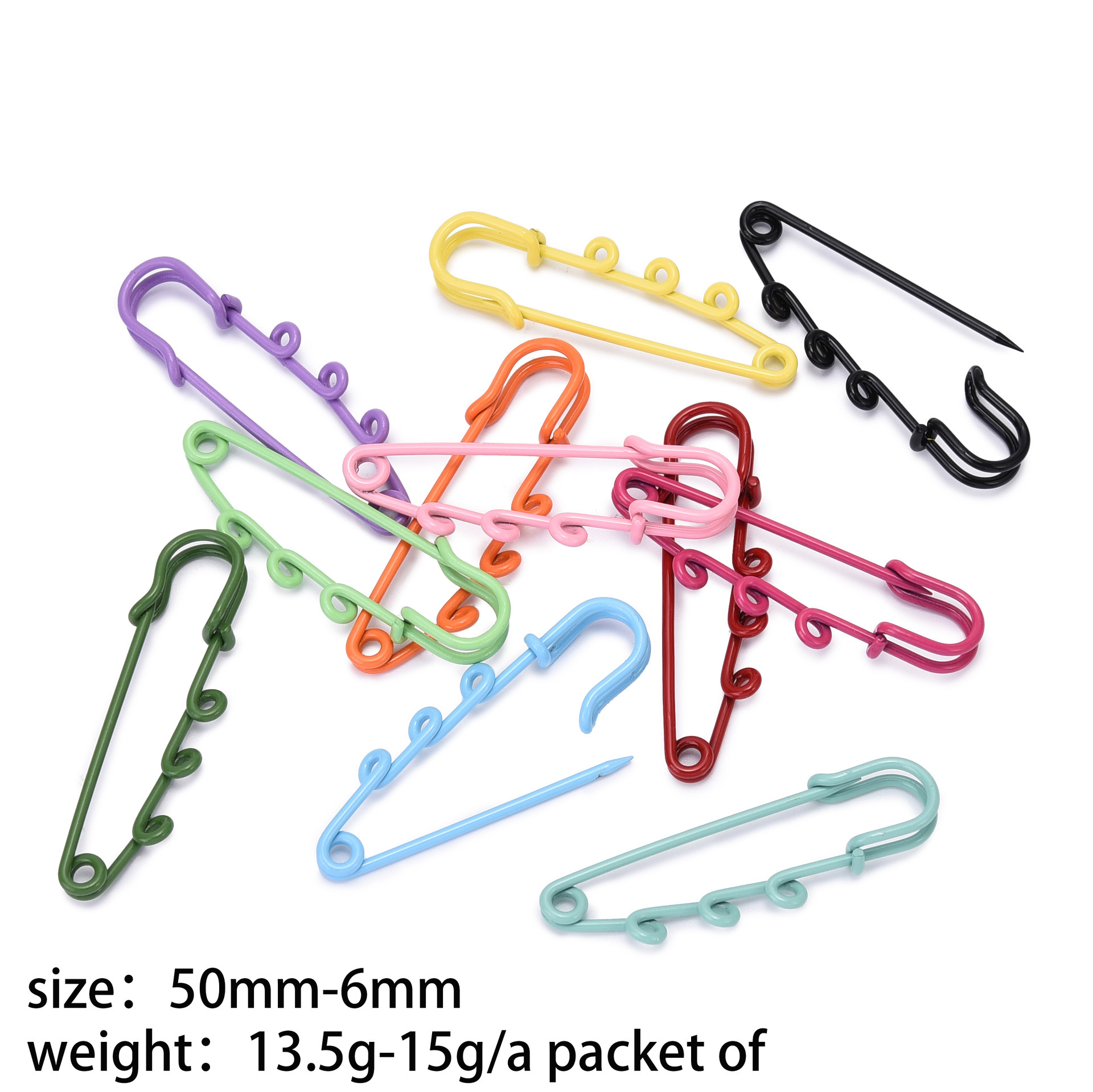 Broche décorative personnalisée à trois trous, serre-taille, avec boucle de sécurité anti-dévoilement._voghion.com