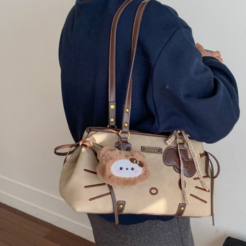 Super Popular Niche Baguette Underarm Bag for Women, 2026 New Model, Cute Kt Cat Shoulder Bag, Cartoon Bowling Bag, Trendy