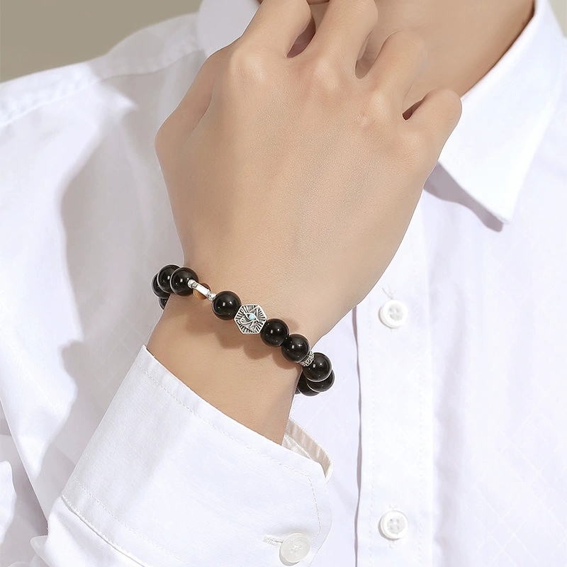 Beaded bracelet, retro trend bead bracelet for St. Valentine's Day, silver 925 sample, Birthday gift
