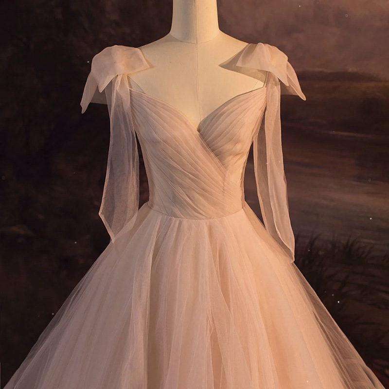 Serata rosa per donne, lusso di alta gamma, abito da sposa di nicchia per compleanni, stile francese per adulti, abito da brindisi da principessa in fuga_voghion.com