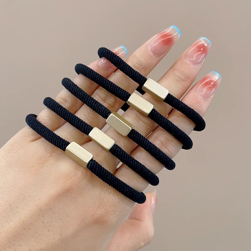 Banda de goma para mujer después de atar la cabeza, cabeza alta, cola de caballo, cuerda de pelo, temperamento, cuerda de cabeza, alta elasticidad, goma elástica duradera, simple nuevo anillo para el cabello