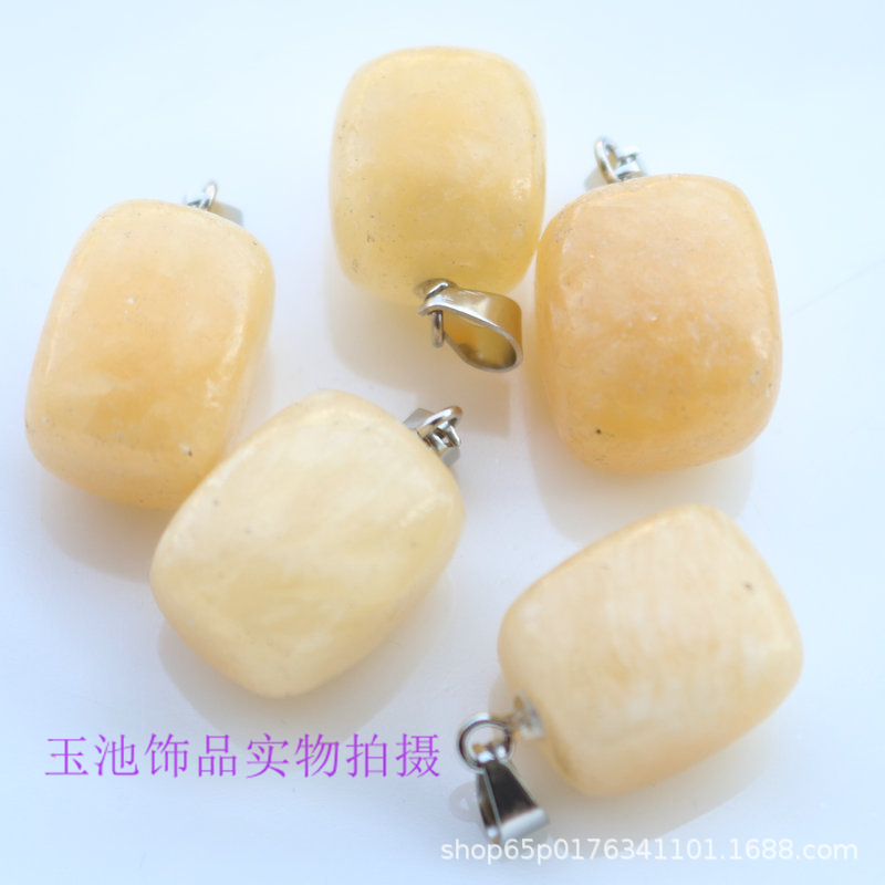 Colgante de cristal natural pequeño cuadrado rosa verde dongling ágata rojo colgante irregular pendientes collar accesorios diy