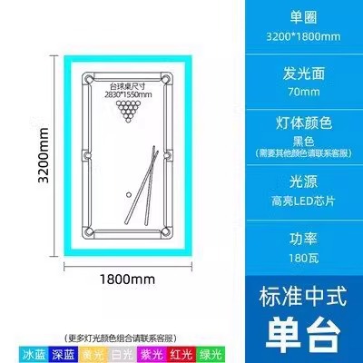 단일 원형 320x180cm 램프 본체 폭 7cm 높이 4cm