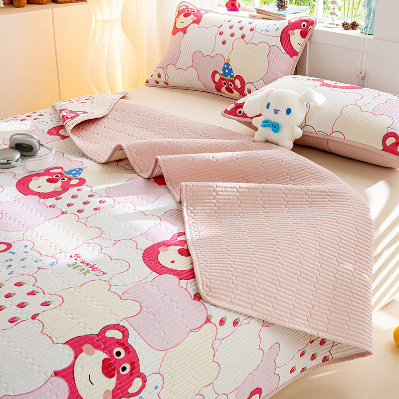 Tapa de cama de algodón de verano de una sola pieza 2025 nuevo traje de tres piezas de sábanas acolchadas de tatami de algodón universal de cuatro estaciones