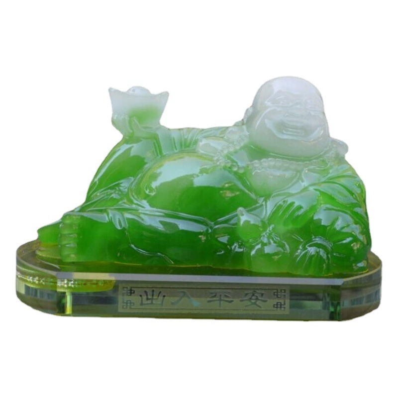 Автомобильные духи Будда Автомобильные украшения Имитация нефрита Майтрейя Будда Духи Сиденье Автомобильные украшения Слиток Лежащая Будда Автомобильные украшения