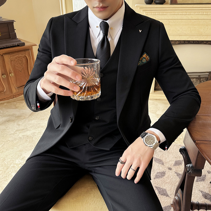 2024 spring suit suit slim fit casual business plus size work suit men's dress fashionable simple suit