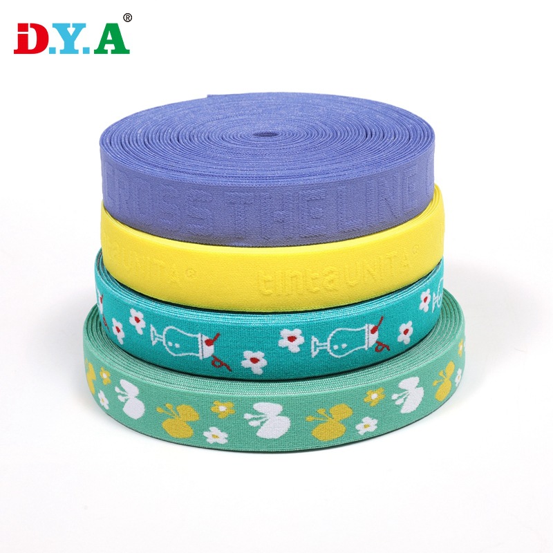 苏州厂家供应尼龙提花松紧带字母LOGO图案弹力带运动发带滑雪镜带