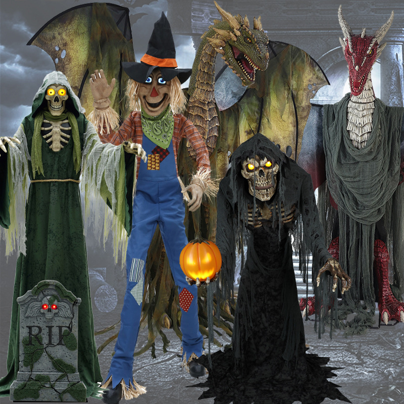 thumbnail image 1 of Gran accesorio mecánico eléctrico de terror para Halloween, casa embrujada, habitación secreta, control por voz, inducción, dragón volador, captura, bebé, payaso, caballo de Troya, niña, 1 of 5