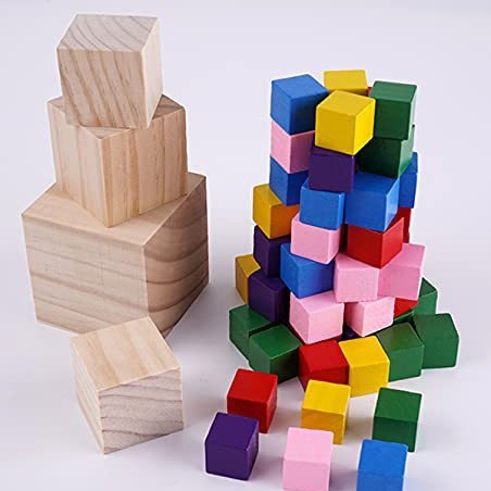 30 packs and 2-inch unfinished cube wooden blocks-very suitable for…