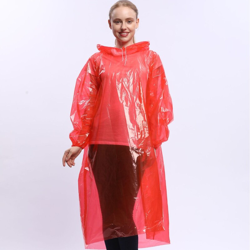 Travel adult PE pullover disposable raincoat with hood strap and elastic cuffs, disposable protective raincoat Travel adult PE pullover disposable raincoat with hood strap and elastic cuffs, disposable protective raincoat