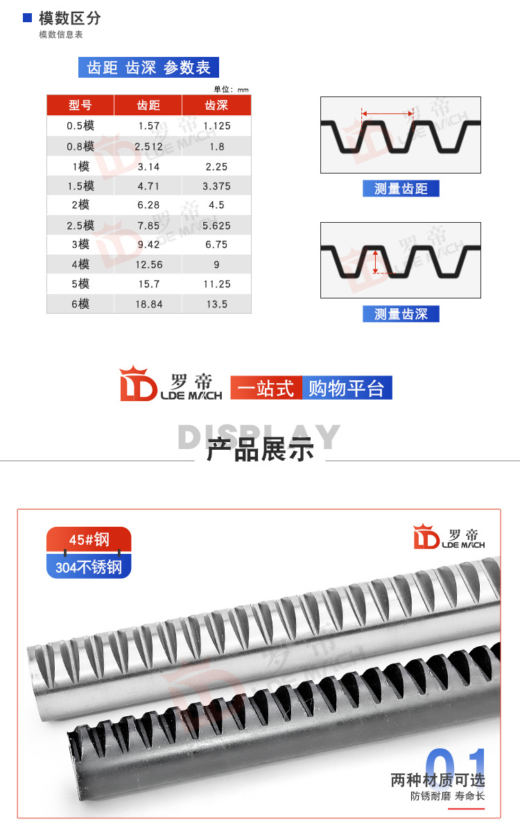 45 Steel Blackened/304 Stainless Steel Round Rack 1/1.5/2/2.5/3 Mold m Cylindrical Rack Guide Rail Can Be Customized