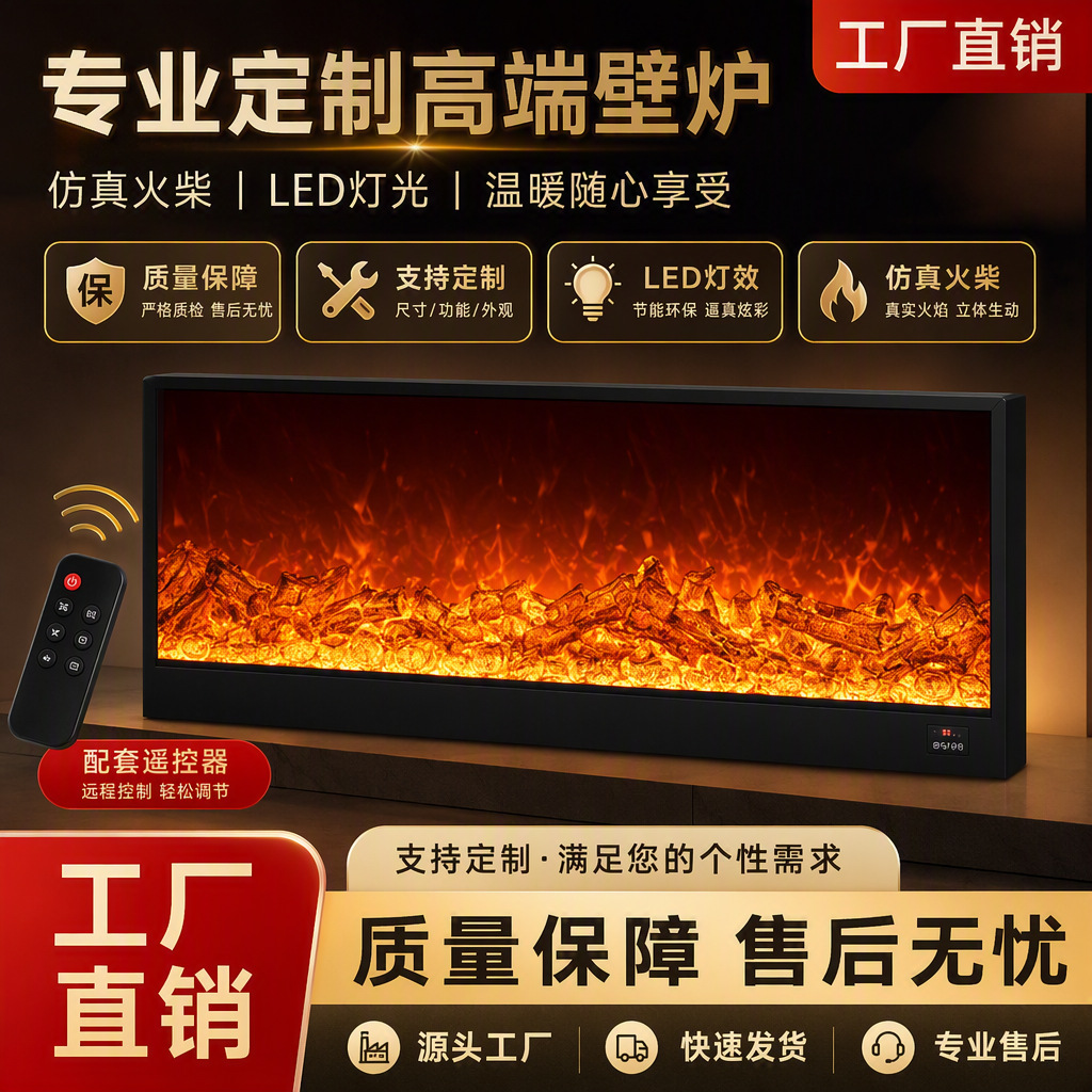 定 制壁炉芯火焰嵌入式电子壁炉装饰柜电壁炉取暖器智能雾化网红