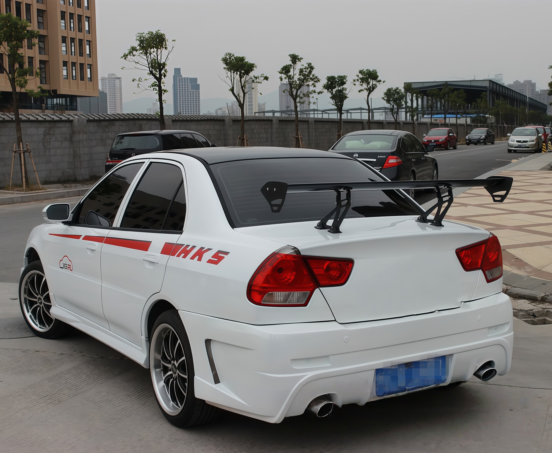 Cross-Border Car Rear Wing Modification Gt Perforated Single-Layer Aluminum Alloy Rear Wing for Hatchback and Sedan Cars, Fixed Wind Wing Spoiler
