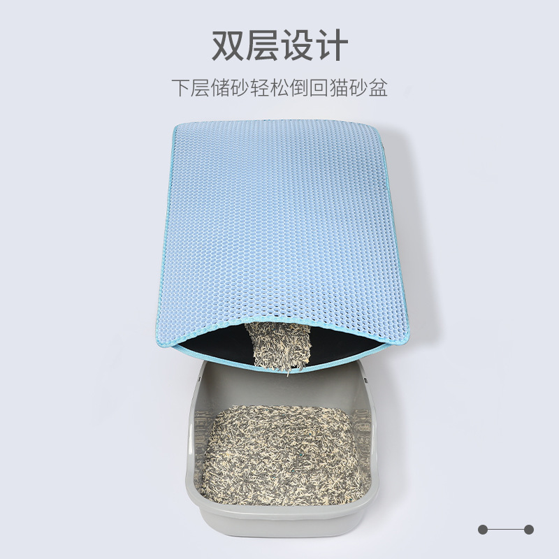 Almohadilla de arena antideslizante para gatos EVA de doble capa caliente transfronteriza Caja de arena para gatos para mascotas Almohadilla de filtro de arena Almohadilla de control de arena para gatos resistente al desgaste resistente a los arañazos