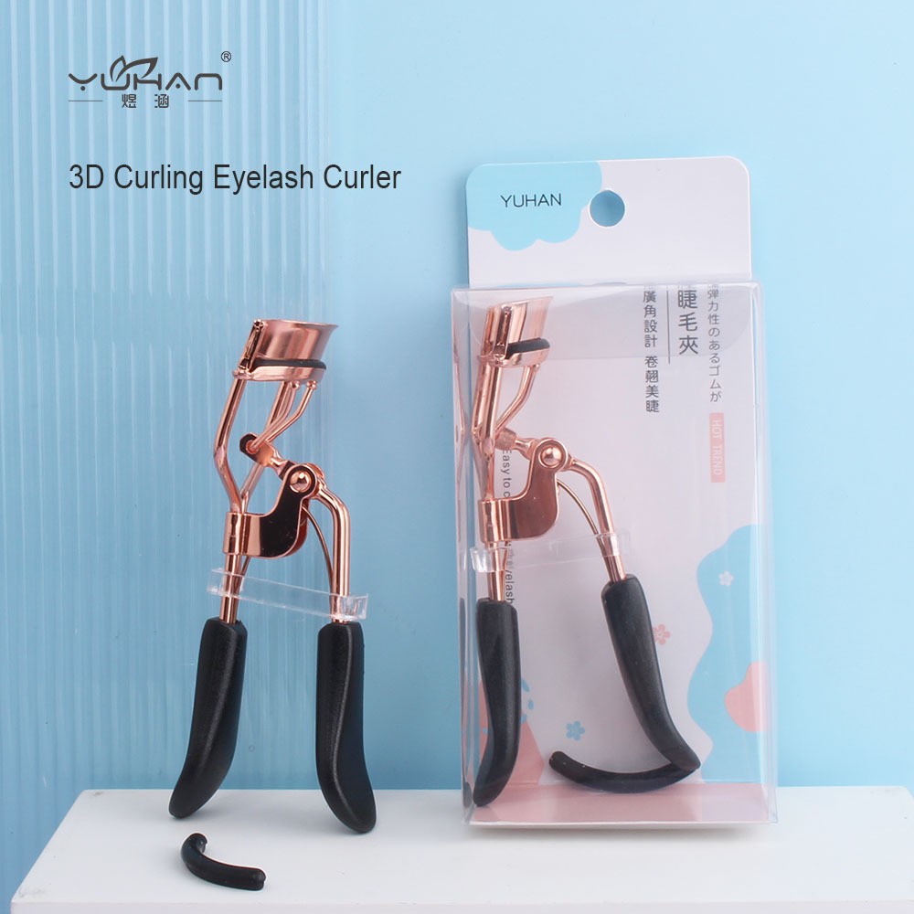 Golden curling eyelash curler contains rose solar-powered