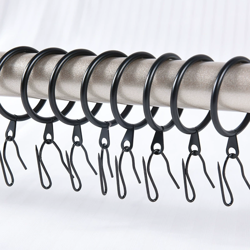 Трансграничное черное кольцо для занавески римское кольцо для занавеса прокладка с большим заостренным крюком подвесное кольцо для уплотнения штор аксессуары