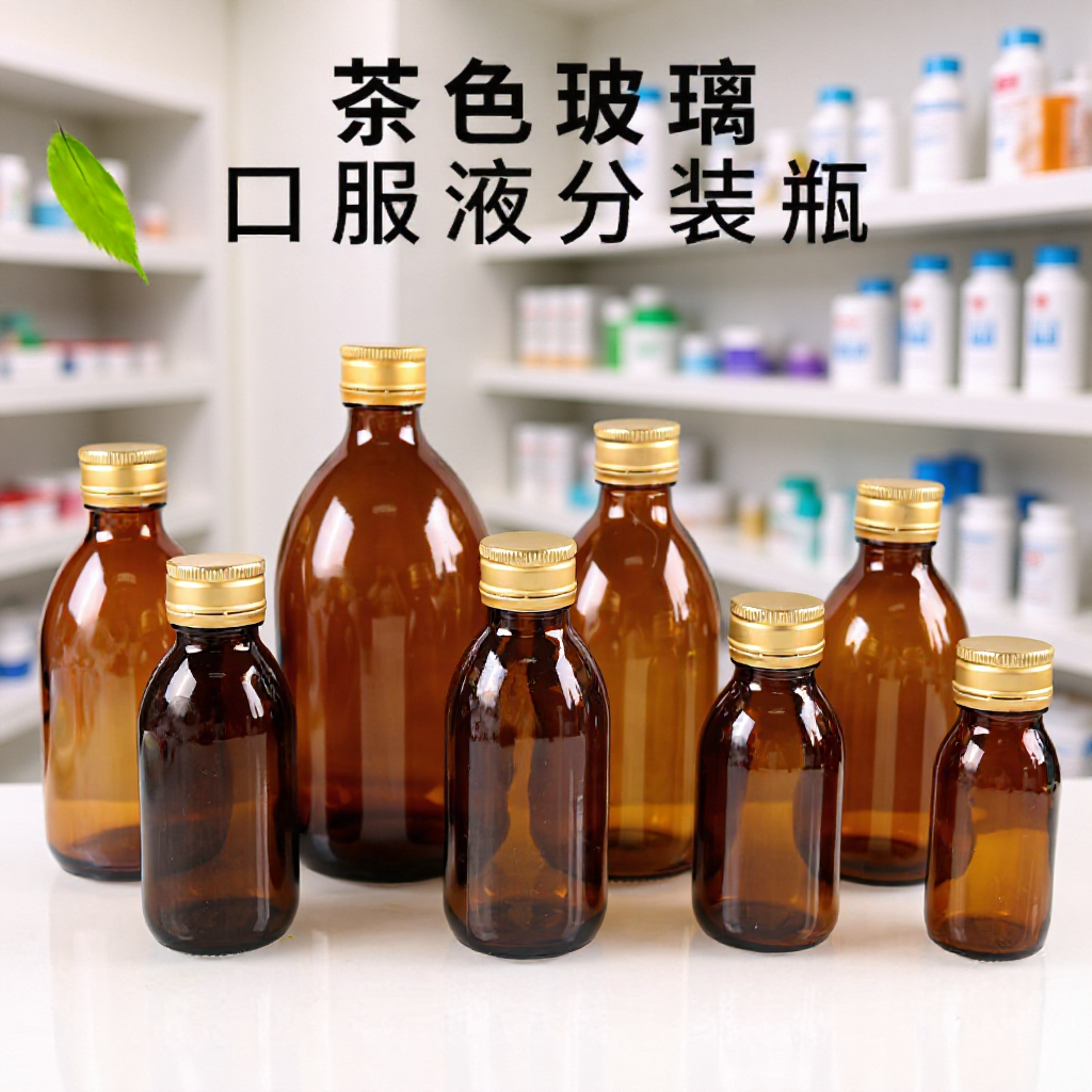 现货批发玻璃瓶100ml口服液空瓶300ml茶色密封酵素瓶糖浆蛋白肽瓶