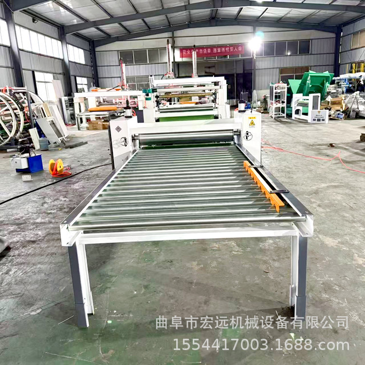 胶膜上胶自动收取分离纸成品时间缩短高密度碳晶板竹炭板贴面机