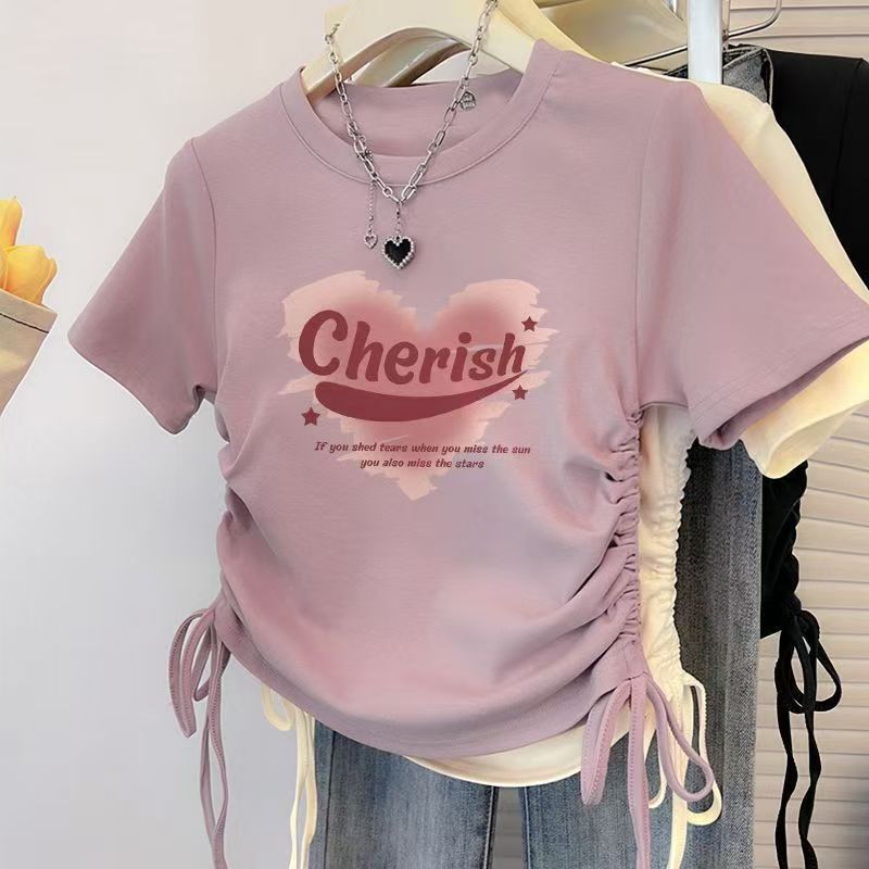 Brand design short summer silk T-shirt
