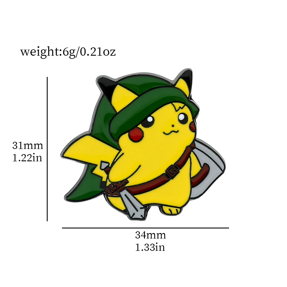 Японская мультфильмовая анимационная брошь粉 Pokémon Pokémon Geng Gui Pikachu Elf Backbone Badge