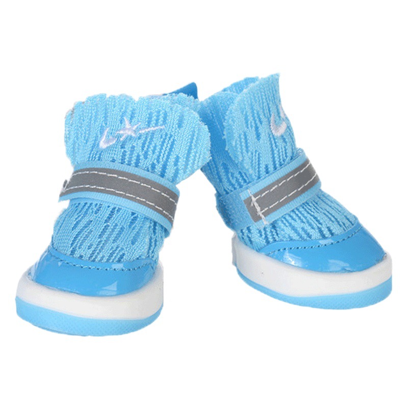 Los zapatos del perro no se caen de los pies de peluche perro pequeño zapatos para mascotas cubierta del pie inferior suave transpirable Corgi oso perro zapatos primavera y verano