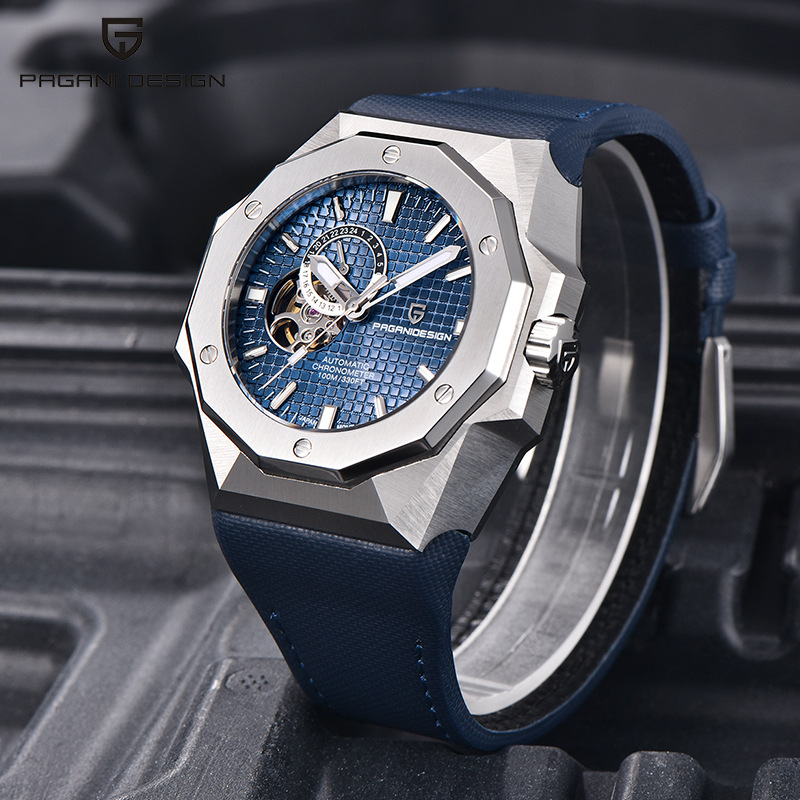 PAGANI bojiani hombres reloj acero Shell reloj mecánico automático luminoso impermeable reloj grande dial YS010