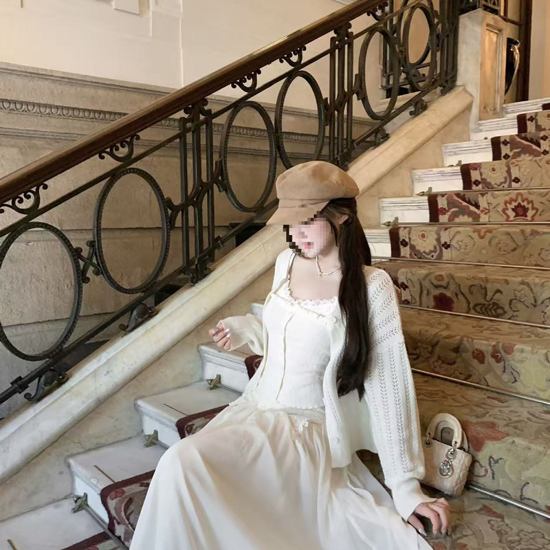 Q女家捕梦少女/早秋蕾丝吊带弹力针织内搭背心韩系氛围感穿搭上衣|undefined