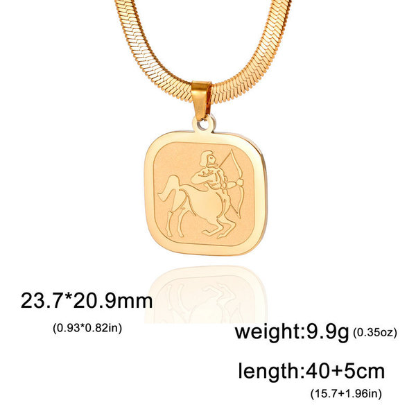 Retro matte square pendant