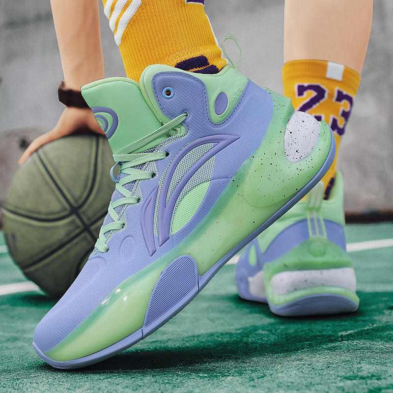 Auténticos zapatos de baloncesto Yushuai 17 para hombres, niños grandes, piso de cemento profesional, fricción de combate real, cojín de aire con sonido, zapatos deportivos con amortiguación