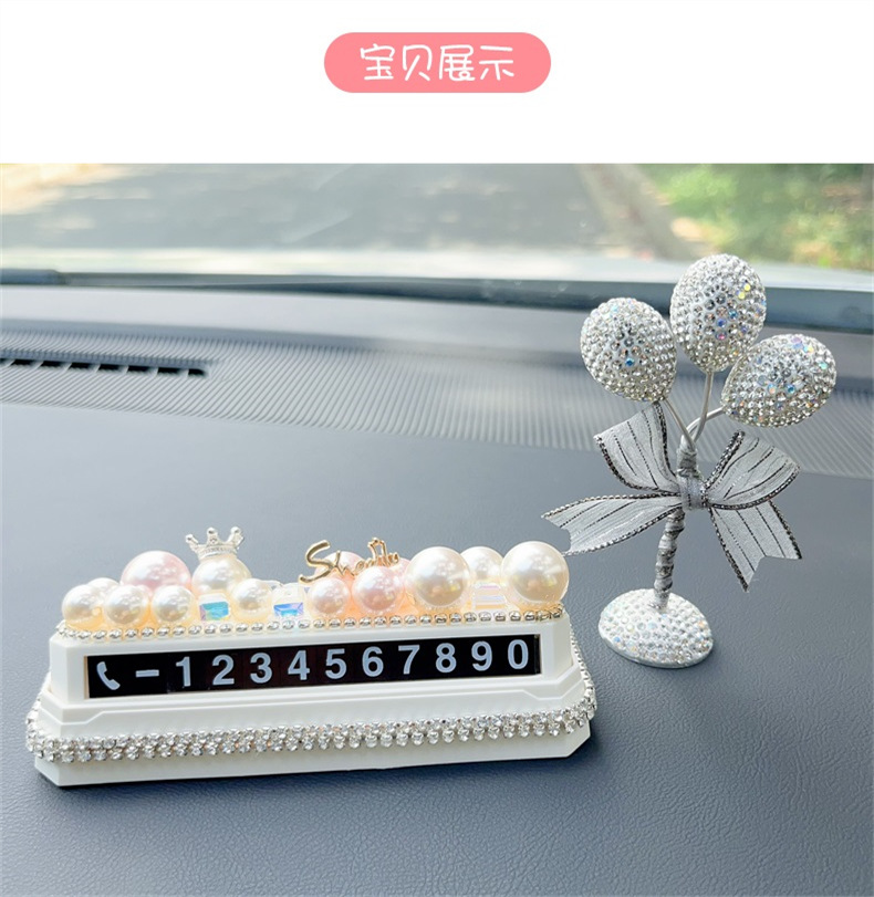 Car personalized creative goddess style temporary parking number plate, car phone number card, digital plate for car interior decoration