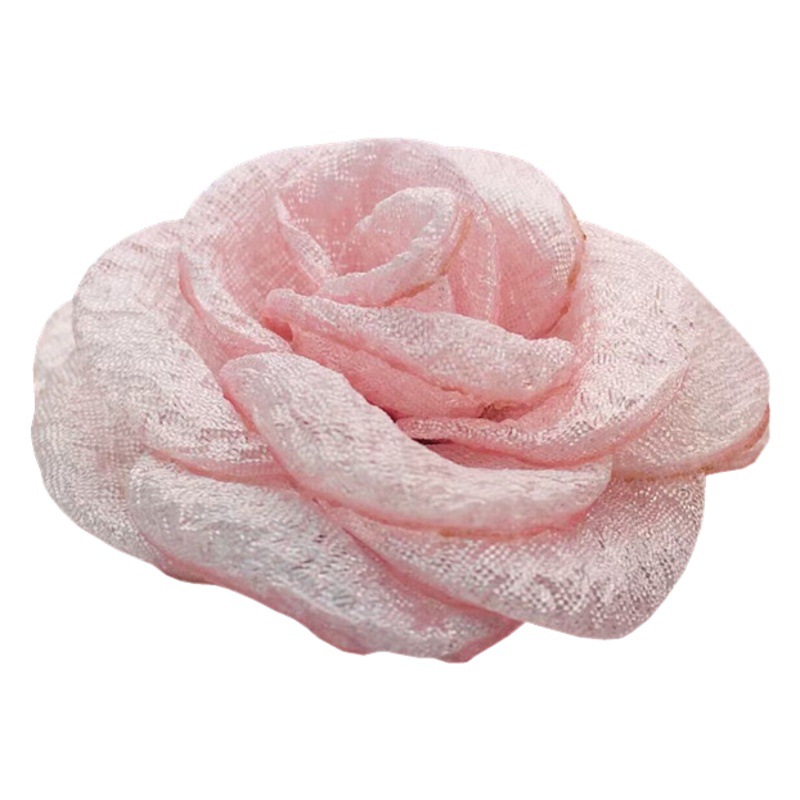 5.5cm Korean Style Kapok Yarn Roasted Edge Yarn Camellia Classic Corsage Shoe Flower Headwear Flower Pet Accessories in stock Batch