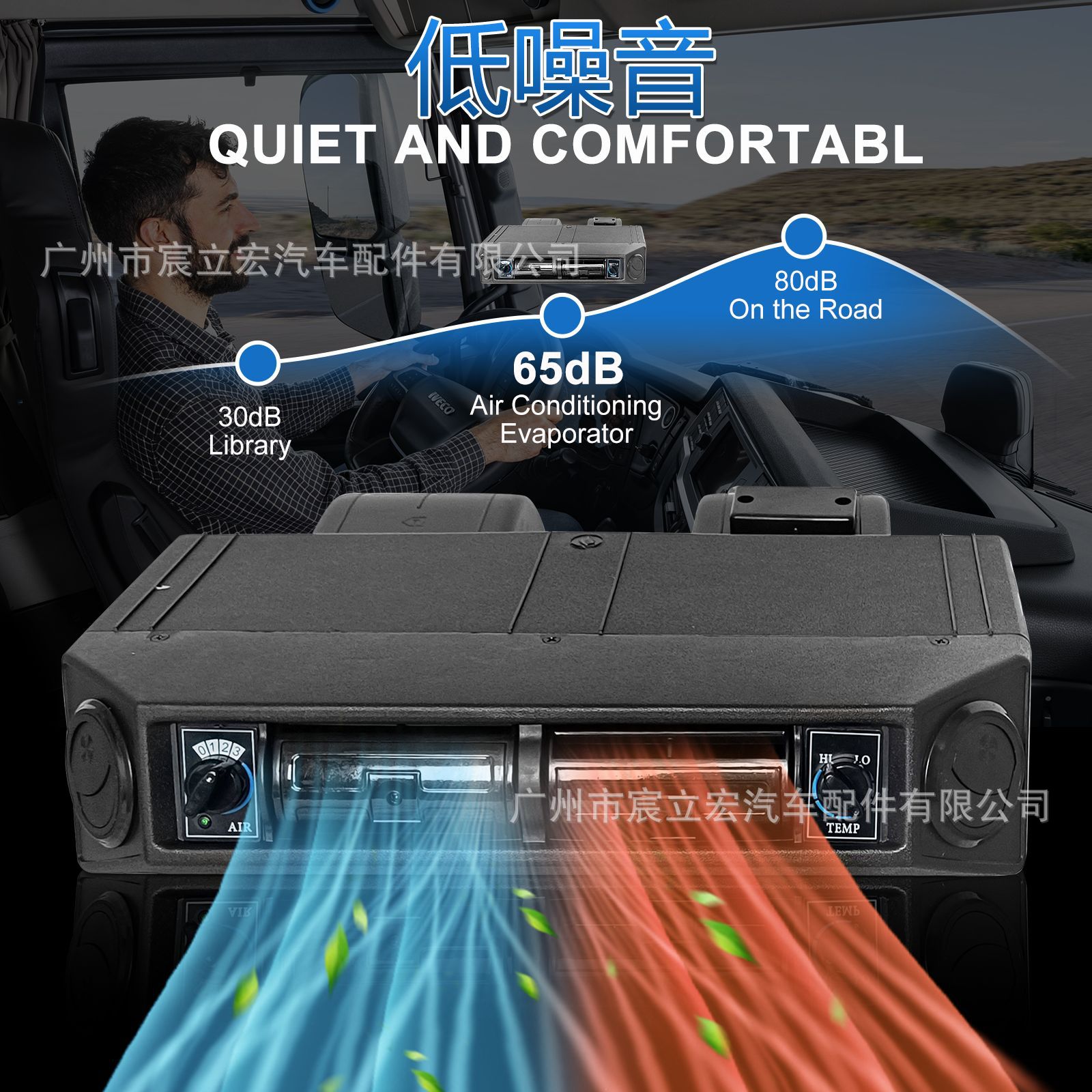 Foreign Trade Wholesale Electric Air Conditioner under the Car Dashboard 12V24V Hidden Heating and Cooling Car Pickup Truck for Business Use