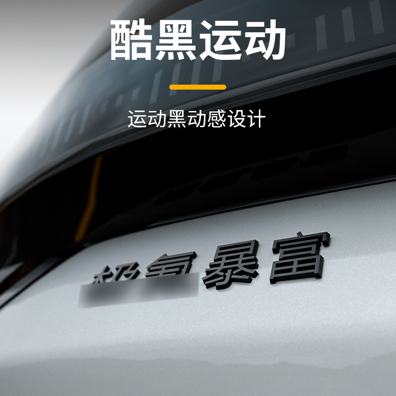 Car logo: Jike Matte Metal Car - blackened-frosted-metal-label-get-rich