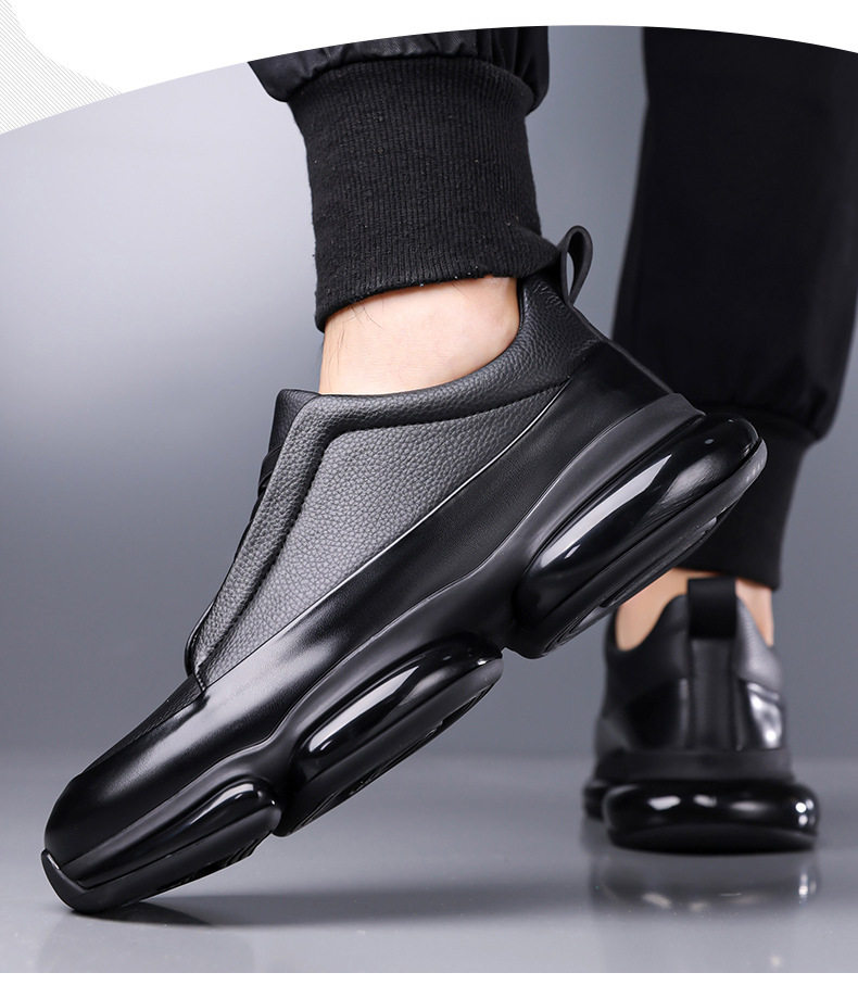 Giày thể thao nam cổ cao dáng sneaker buộc dây, đế bằng chống trơn trượt, thoáng khí — Màu đen, màu xanh chi tiết 18