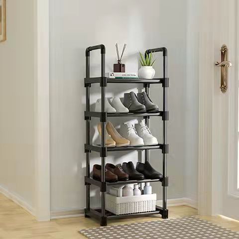 Estante de zapatos simple para almacenar estante de almacenamiento de artículos de dormitorio pequeño en la puerta de combinación de tipo grueso