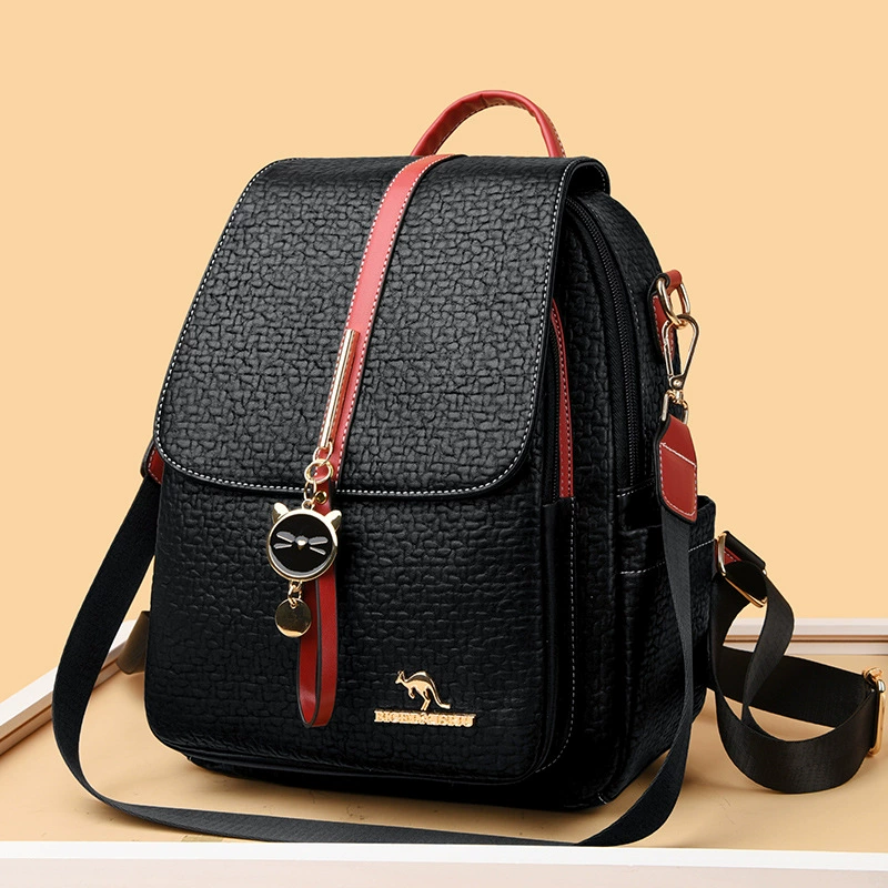 (Cross-border trading), polyurethane capacious trend fashionable universal backpack for leisure for traveling, worn on the shoulder