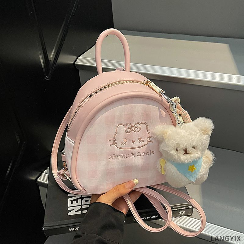女包新款小众时尚百搭格子包设计简约潮流洋气双肩包包
