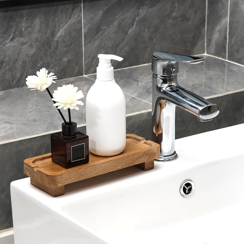 Farmhouse Wooden Wood Holder Sink Decorative Tray Soap Tray Bathroom Sink Decor Farmhouse Wooden Wood Holder Sink Decorative Tray Soap Tray Bathroom Sink Decor